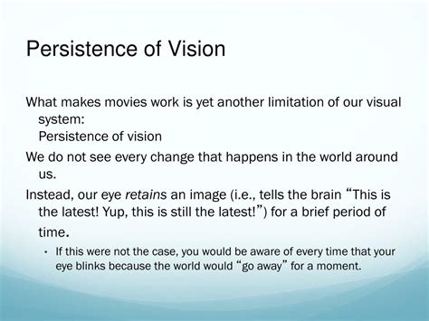what is meant by persistence of vision